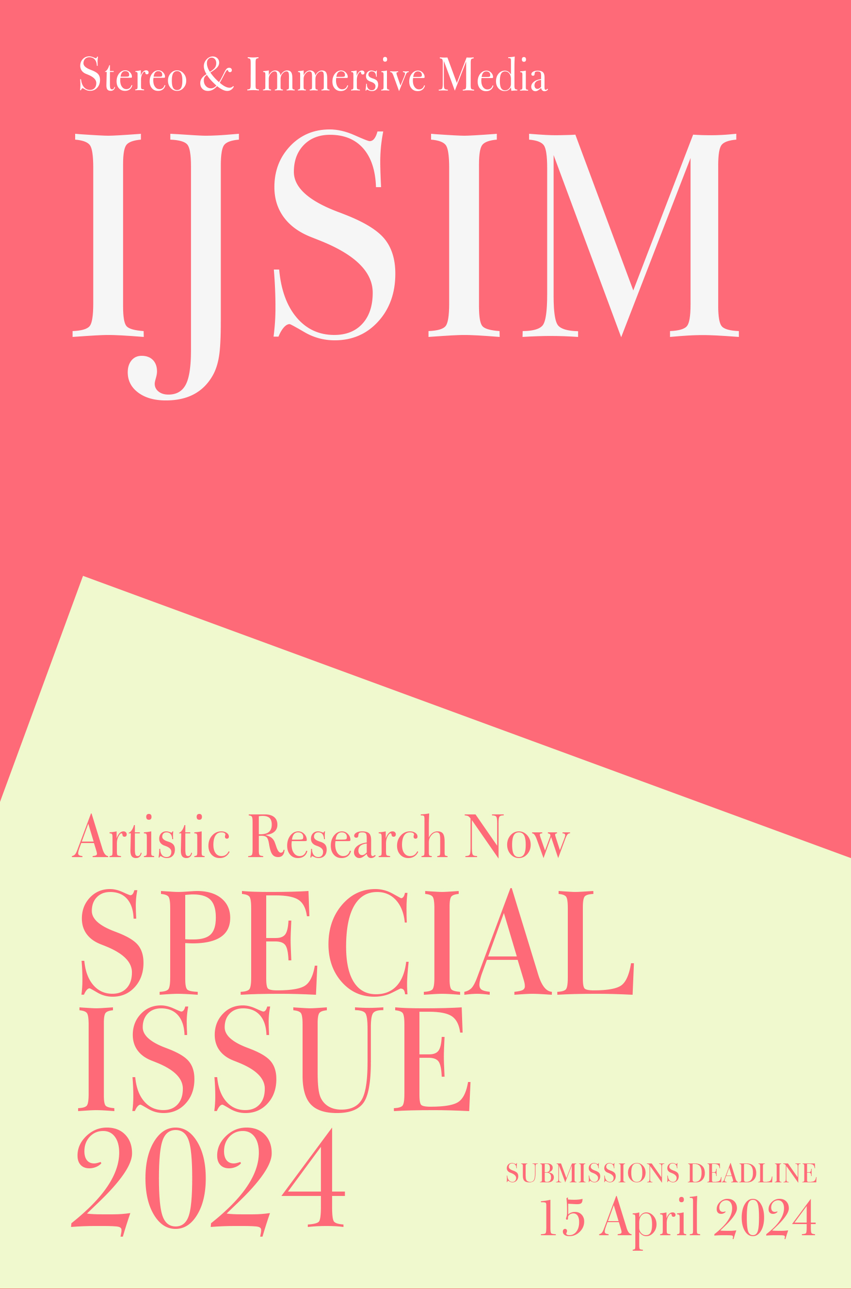 International Journal on Stereo & Immersive Media Special issue, Call